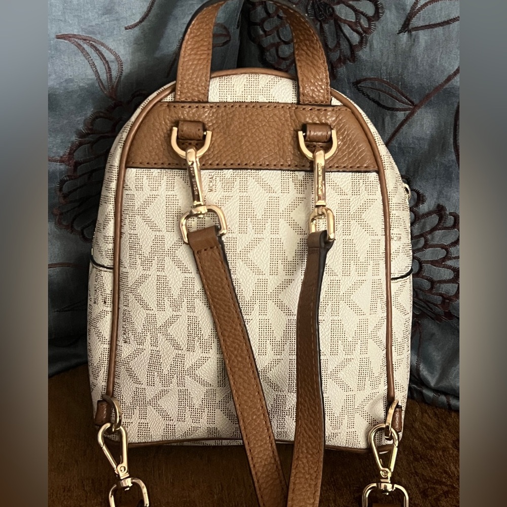 Michael Kors Beige and Brown Mini Backpack - Picture 2 of 14